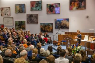 José Sanders tijdens de Nieuwjaarsbijeenkomst. Foto: Dick van Aalst