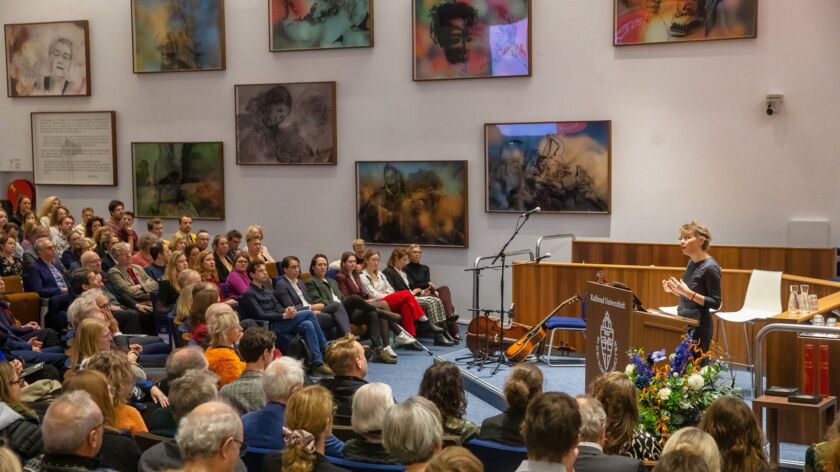 José Sanders tijdens de Nieuwjaarsbijeenkomst. Foto: Dick van Aalst